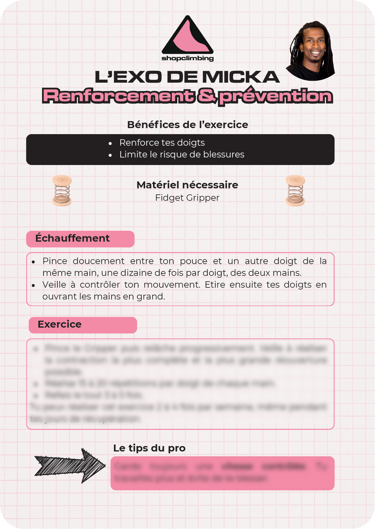 Carte d'exercice Renforcement & prévention