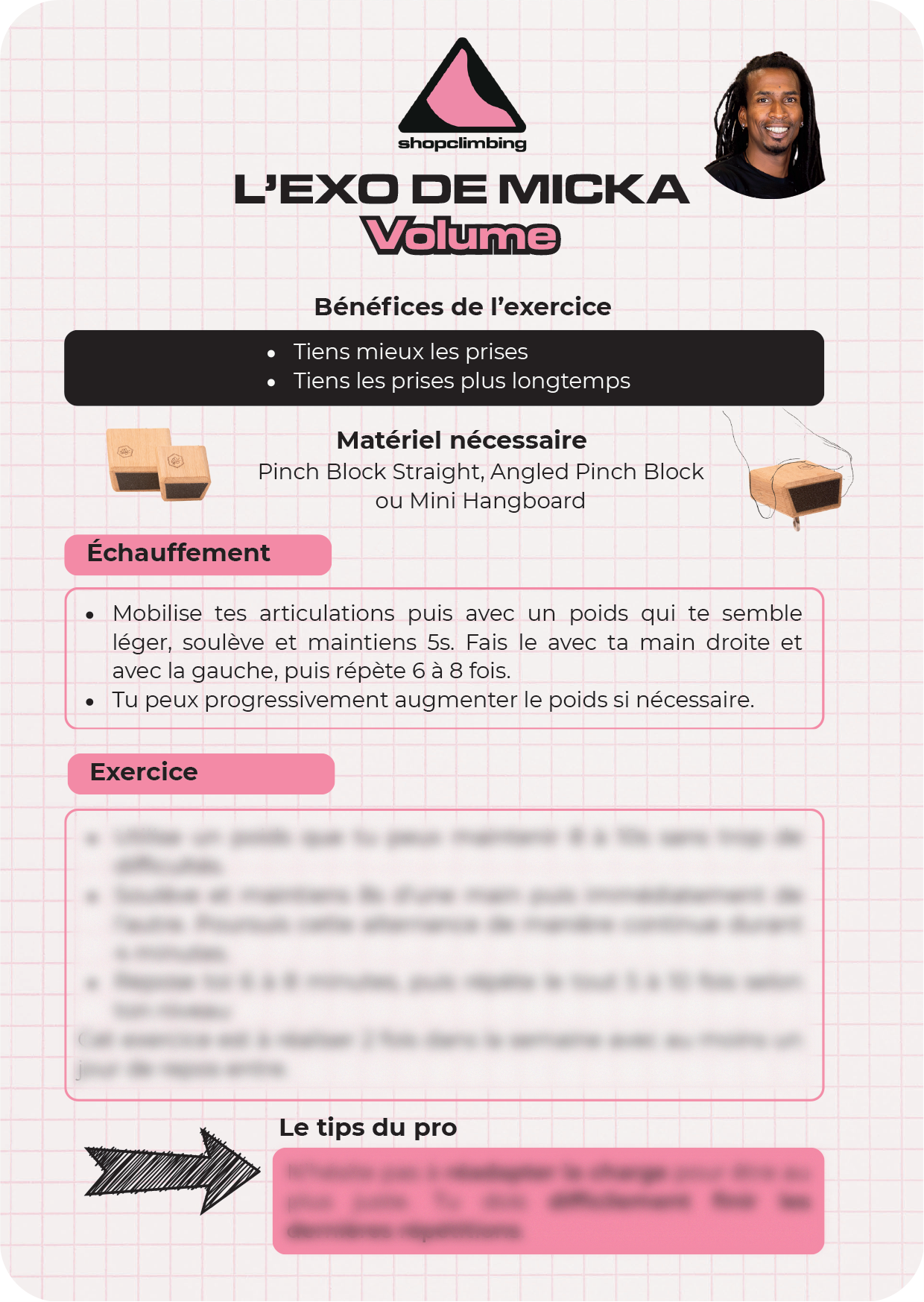 Carte d'exercice Volume