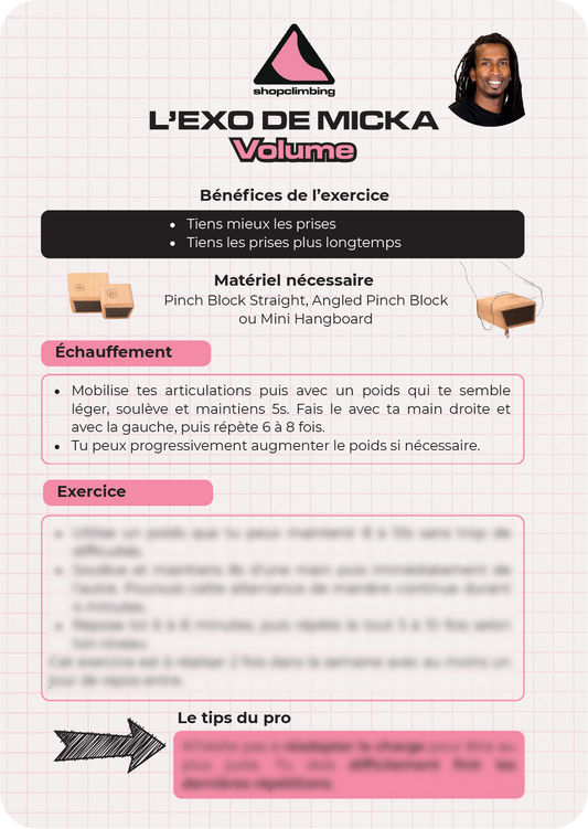 Carte d'exercice Volume